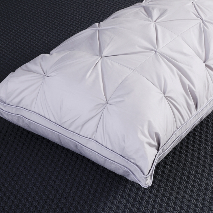 91家纺网 家纺一手货源 找家纺 羽仙子2023新品爆款全棉扭花工艺羽绒枕鹅绒枕头枕芯 灰色