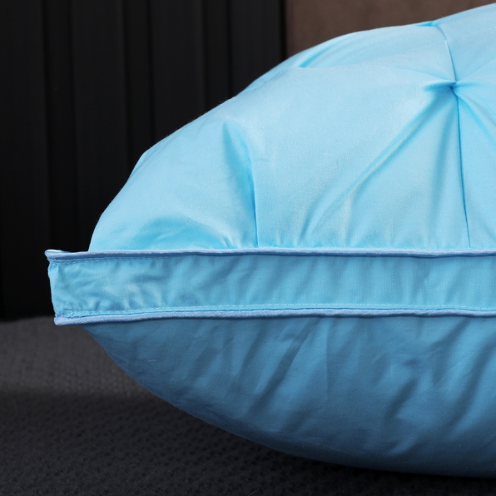 91家纺网 家纺一手货源 找家纺 羽仙子2023新品爆款全棉扭花工艺羽绒枕鹅绒枕头枕芯 蓝色