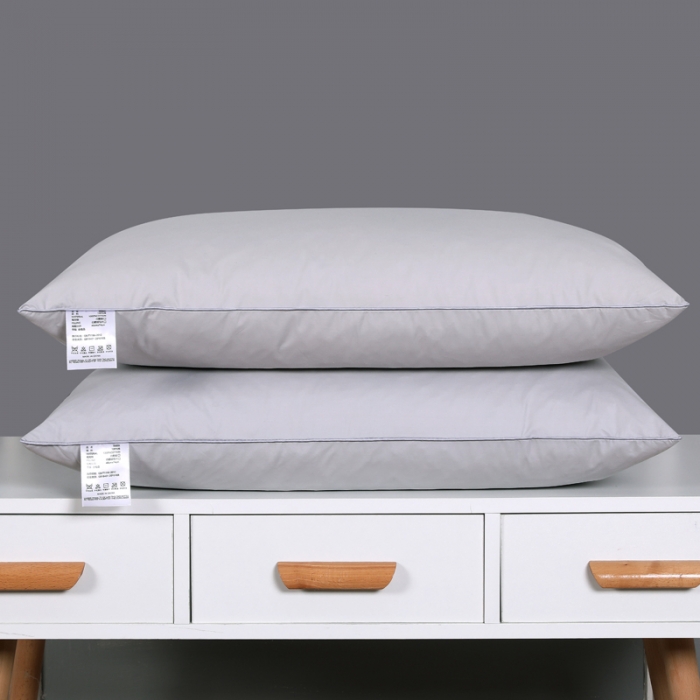 91家纺网 家纺一手货源 找家纺 羽仙子2023新品爆款全棉鹅毛枕工艺羽绒枕鹅绒枕头枕芯灰色