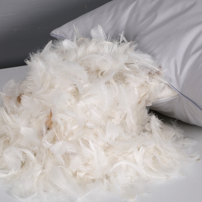 91家纺网 家纺一手货源 找家纺 羽仙子2023新品爆款全棉鹅毛枕工艺羽绒枕鹅绒枕头枕芯灰色