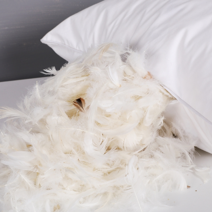 91家纺网 家纺一手货源 找家纺 羽仙子2023新品爆款全棉鹅毛枕工艺羽绒枕鹅绒枕头枕芯白色