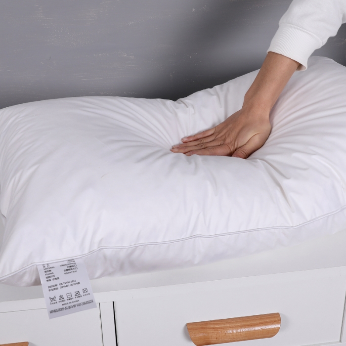 91家纺网 家纺一手货源 找家纺 羽仙子2023新品爆款全棉鹅毛枕工艺羽绒枕鹅绒枕头枕芯白色