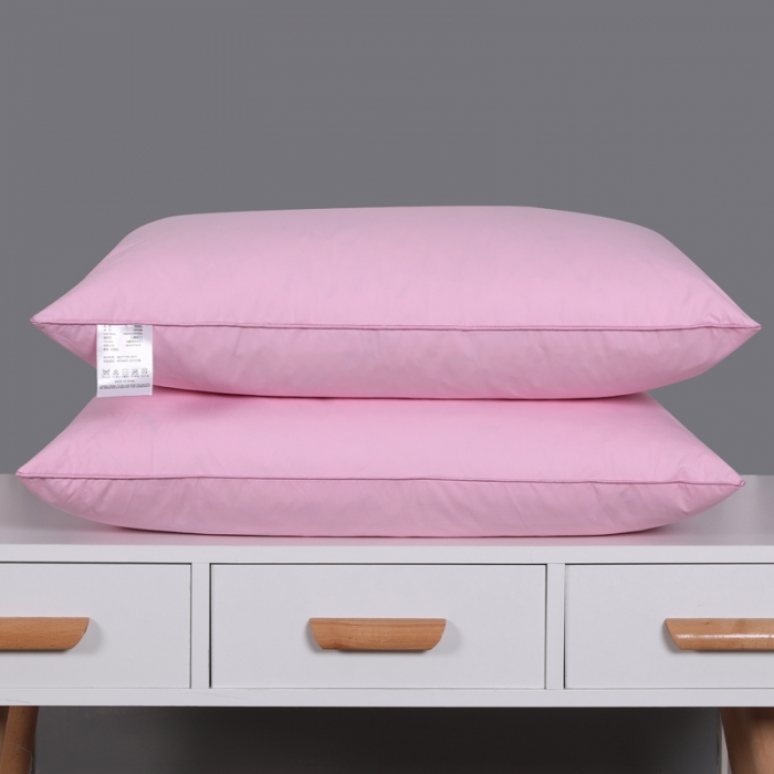 91家纺网 家纺一手货源 找家纺 羽仙子2023新品爆款全棉鹅毛枕工艺羽绒枕鹅绒枕头枕芯粉色