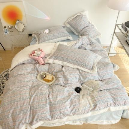 91家纺网 家纺一手货源 找家纺 （总）昔可家纺  2021新款小香香风棉加泰迪绒四件套