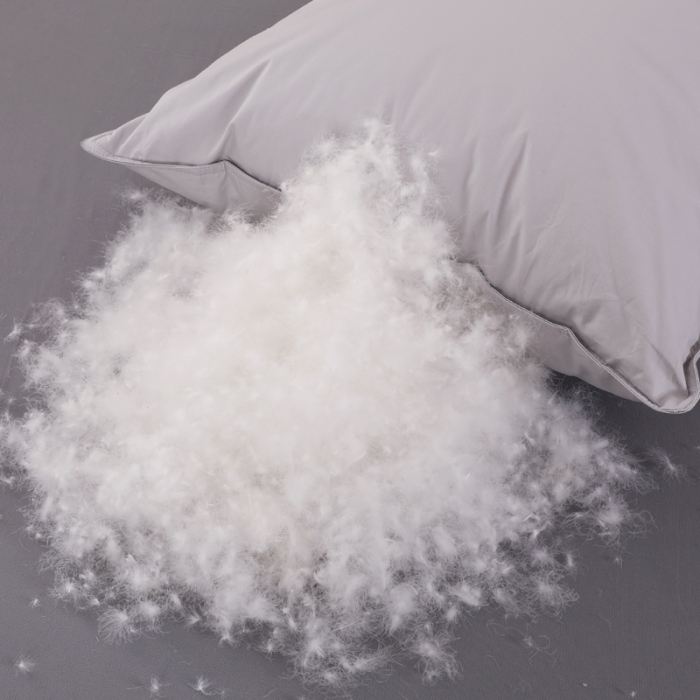 91家纺网 家纺一手货源 找家纺 羽仙子2023新品爆款 全棉双针工艺羽绒枕 鹅绒枕头枕芯灰色