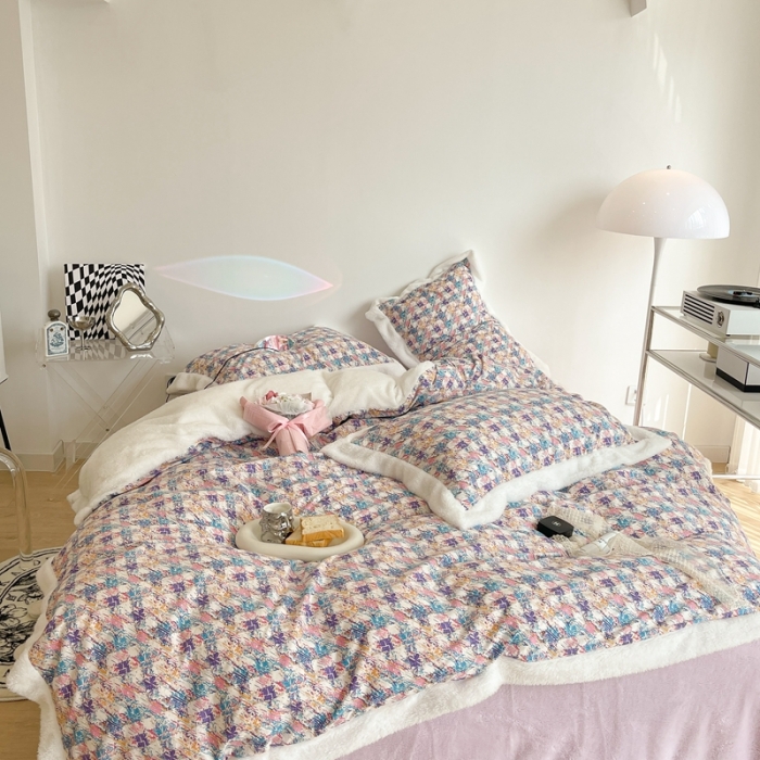 91家纺网 家纺一手货源 找家纺 （总）昔可家纺  2021新款小香香风棉加泰迪绒四件套