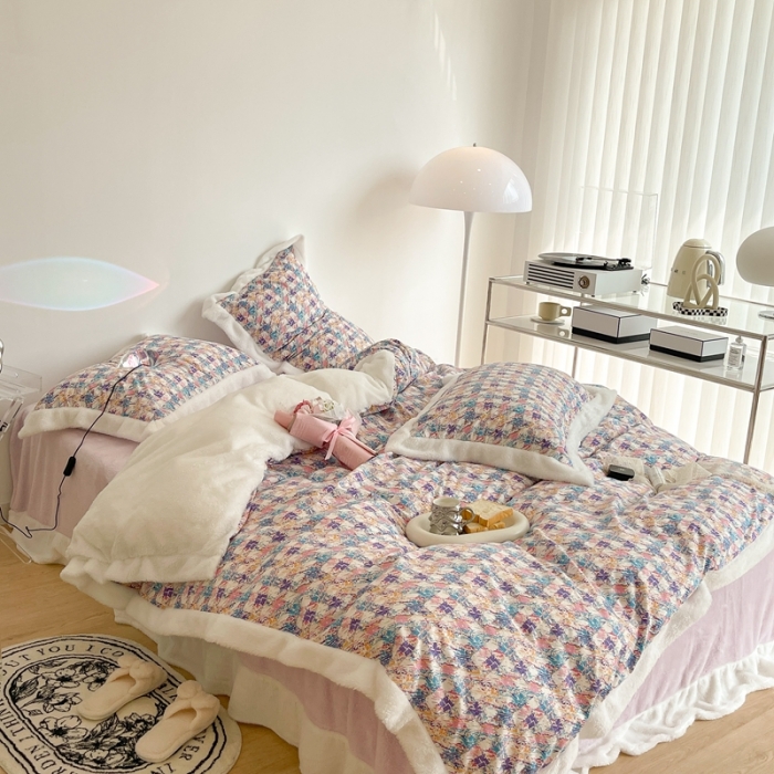 91家纺网 家纺一手货源 找家纺 （总）昔可家纺  2021新款小香香风棉加泰迪绒四件套