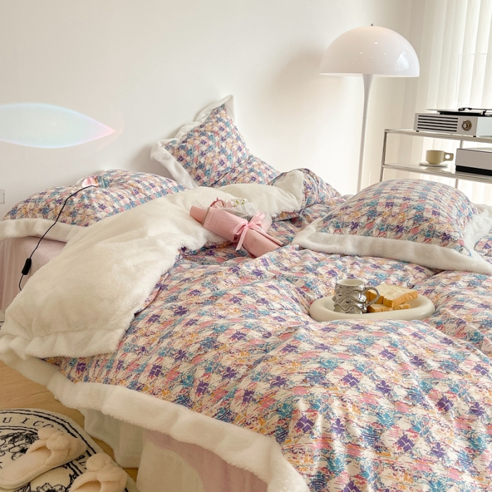 91家纺网 家纺一手货源 找家纺 （总）昔可家纺  2021新款小香香风棉加泰迪绒四件套