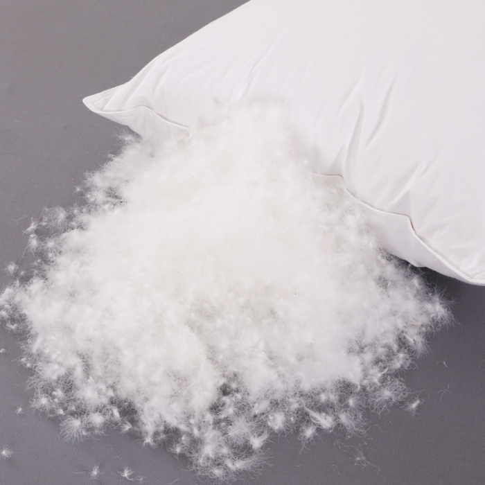 91家纺网 家纺一手货源 找家纺 羽仙子2023新品爆款 全棉双针工艺羽绒枕 鹅绒枕头枕芯白色