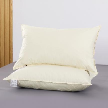 91家纺网 家纺一手货源 找家纺 羽仙子2023新品爆款 全棉双针工艺羽绒枕 鹅绒枕头枕芯黄色
