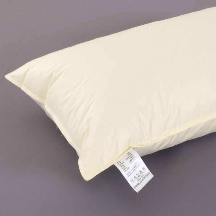 91家纺网 家纺一手货源 找家纺 羽仙子2023新品爆款 全棉双针工艺羽绒枕 鹅绒枕头枕芯黄色