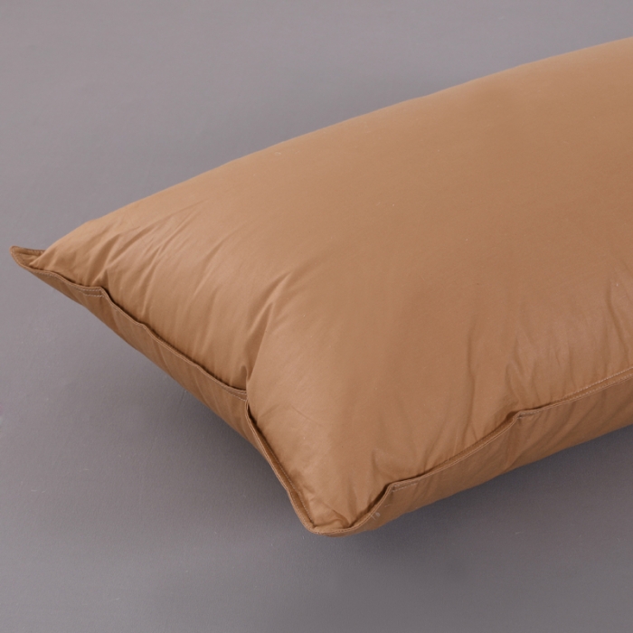 91家纺网 家纺一手货源 找家纺 羽仙子2023新品爆款 全棉双针工艺羽绒枕 鹅绒枕头枕芯咖色