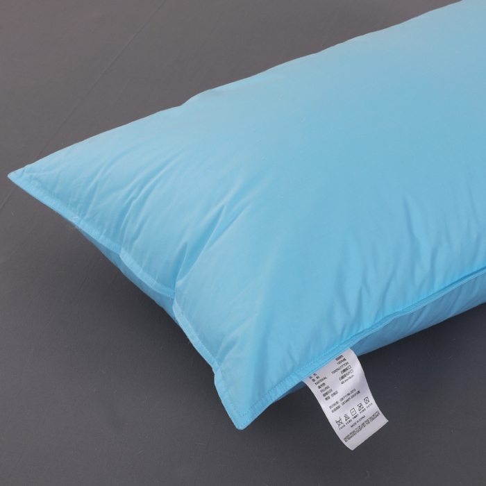 91家纺网 家纺一手货源 找家纺 羽仙子2023新品爆款 全棉双针工艺羽绒枕 鹅绒枕头枕芯蓝色