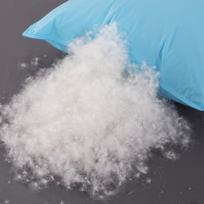 91家纺网 家纺一手货源 找家纺 羽仙子2023新品爆款 全棉双针工艺羽绒枕 鹅绒枕头枕芯蓝色