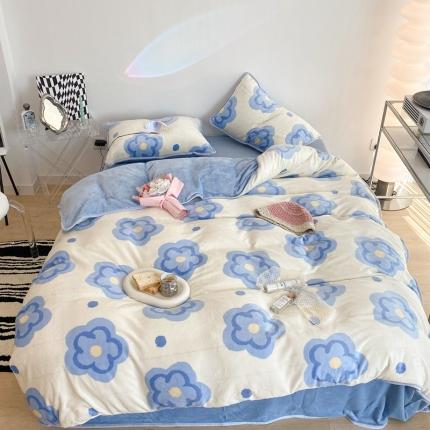 91家纺网 家纺一手货源 找家纺 （总）昔可家纺 2021新款小包边牛奶绒四件套