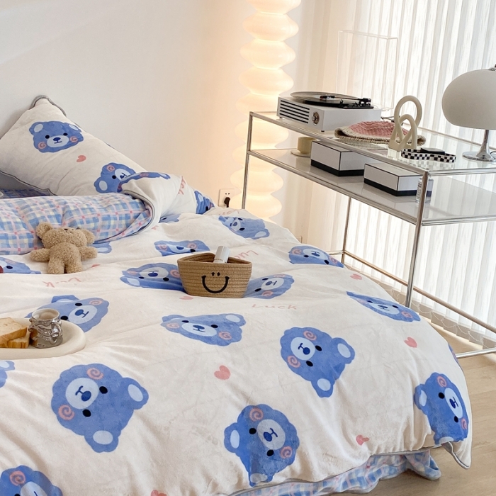 91家纺网 家纺一手货源 找家纺 （总）昔可家纺 2021新款小包边牛奶绒四件套