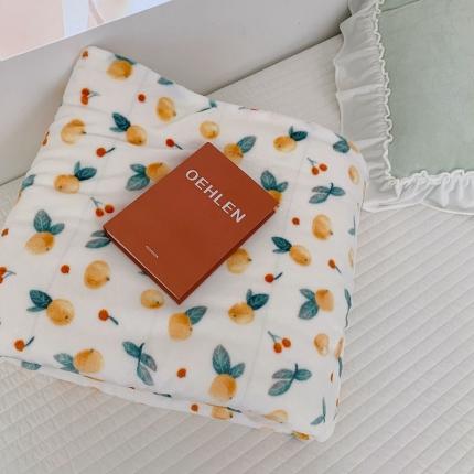 91家纺网 家纺一手货源 找家纺 昔可家纺 2021新款牛奶羊羔绒印花毛毯 小金桔