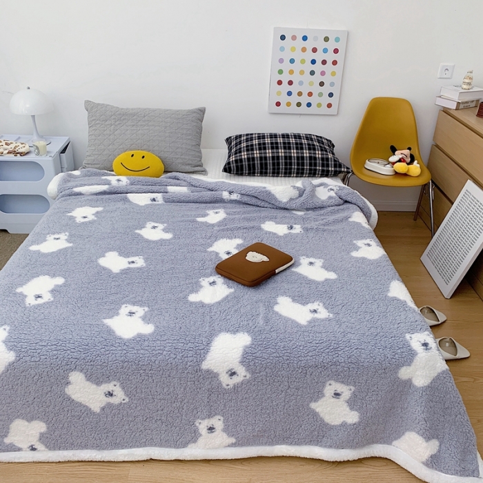 91家纺网 家纺一手货源 找家纺 （总）昔可家纺 2021新款羊羔泰迪绒印花毛毯-第二组图