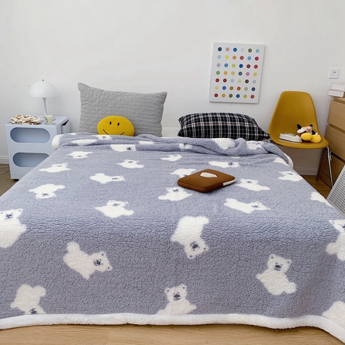 91家纺网 家纺一手货源 找家纺 （总）昔可家纺 2021新款羊羔泰迪绒印花毛毯-第二组图