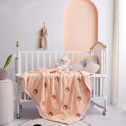 纱布毛毯之家2022加厚婴童纱布被120x120cm 粉红蘑菇