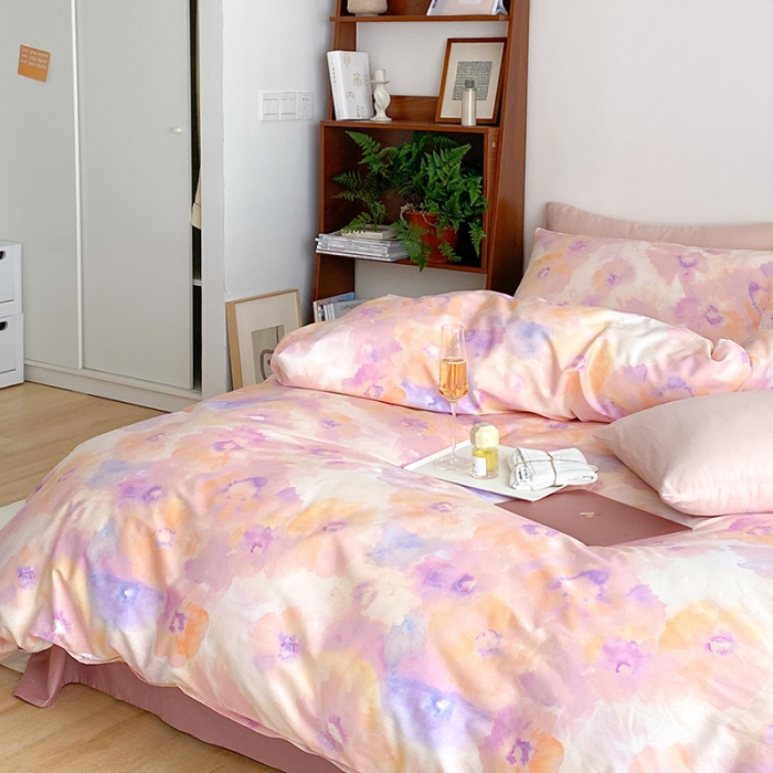 91家纺网 家纺一手货源 找家纺 窝米 2022春季新品全棉四件套 琉璃