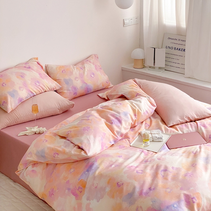 91家纺网 家纺一手货源 找家纺 窝米 2022春季新品全棉四件套 琉璃