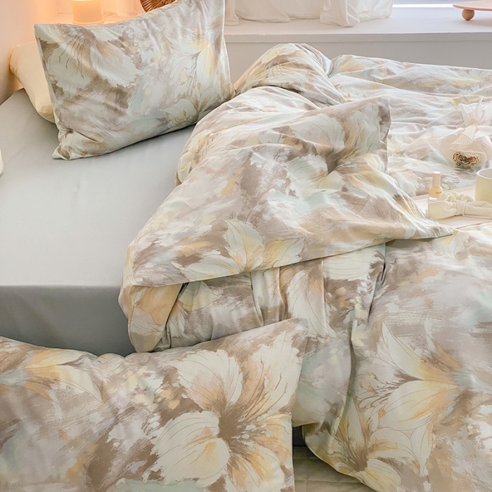 91家纺网 家纺一手货源 找家纺 窝米 2022春季新品全棉四件套 莫奈