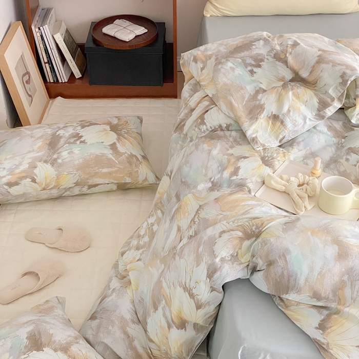 91家纺网 家纺一手货源 找家纺 窝米 2022春季新品全棉四件套 莫奈