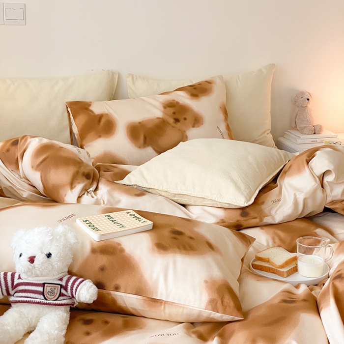 91家纺网 家纺一手货源 找家纺 窝米 2022春季新品全棉四件套 晴晴熊