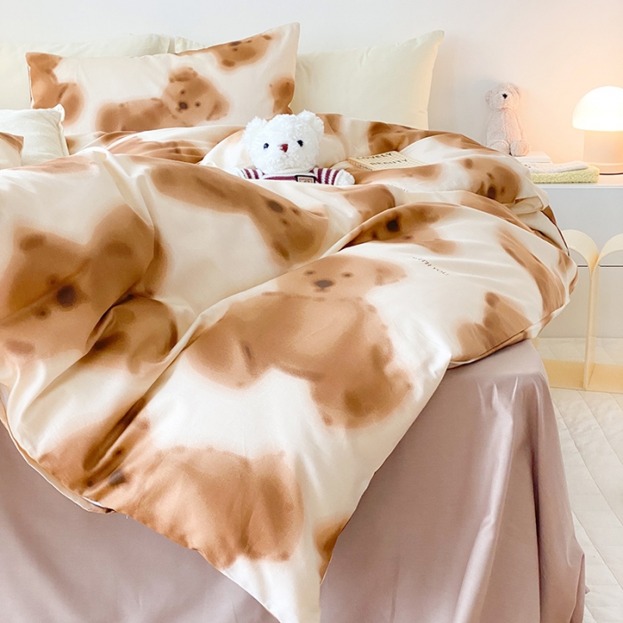 91家纺网 家纺一手货源 找家纺 窝米 2022春季新品全棉四件套 晴晴熊