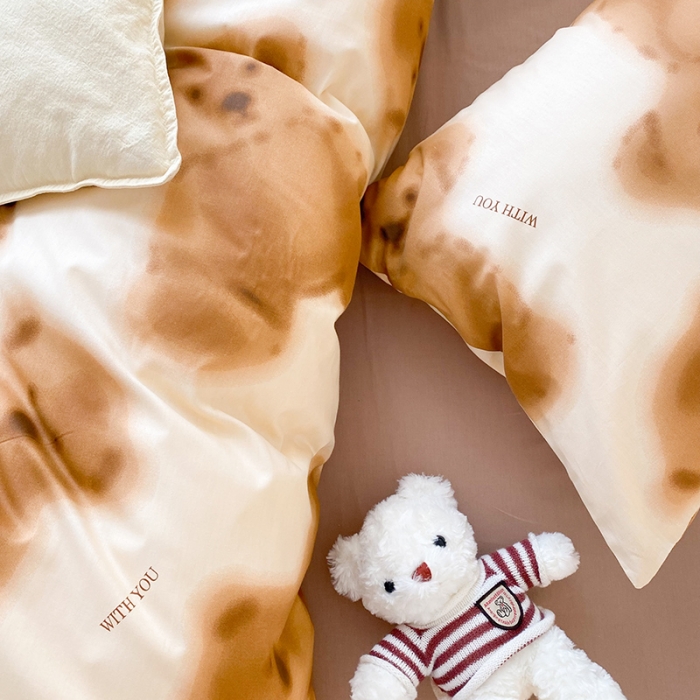 91家纺网 家纺一手货源 找家纺 窝米 2022春季新品全棉四件套 晴晴熊