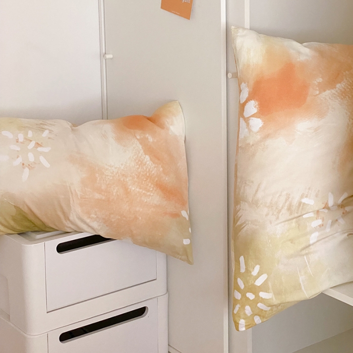 91家纺网 家纺一手货源 找家纺 窝米 2022春季新品全棉四件套 烟花黄