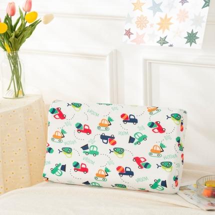 91家纺网 家纺一手货源 找家纺 其乐枕芯 2021新款小版儿童乳胶枕 工程车