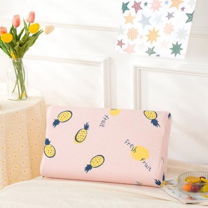 其乐枕芯 2021新款小版儿童乳胶枕 菠萝-粉