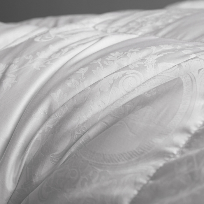 91家纺网 家纺一手货源 找家纺 俏企鹅2025新款120支柔赛丝提花圣罗兰鹅绒被 白色