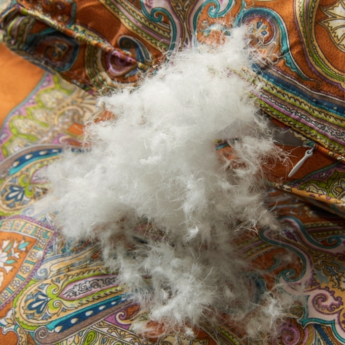 91家纺网 家纺一手货源 找家纺 织梦人羽绒被95级鹅绒120支全棉活性印花大量现货 爱马橙