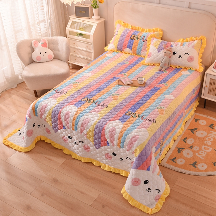 91家纺网 家纺一手货源 找家纺 （总）美达家纺 2025新款牛奶绒床盖（可定制）