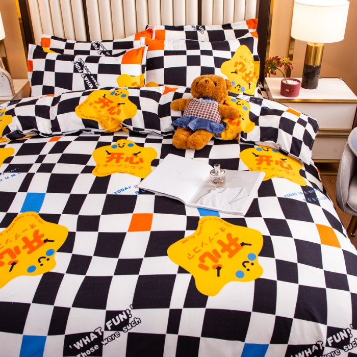 91家纺网 家纺一手货源 找家纺 乐居坊2021新款芦荟棉四件套 快乐至上