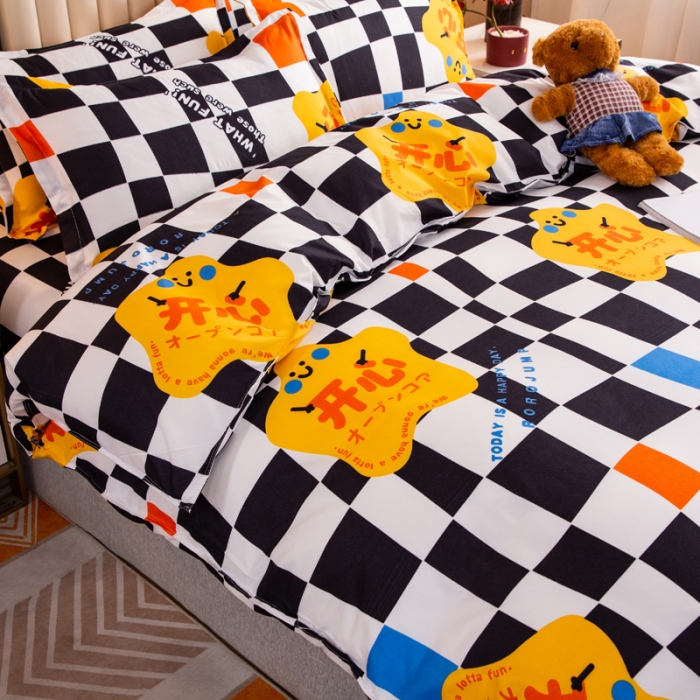 91家纺网 家纺一手货源 找家纺 乐居坊2021新款芦荟棉四件套 快乐至上