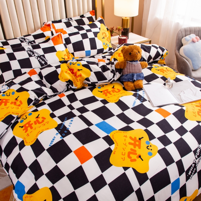 91家纺网 家纺一手货源 找家纺 乐居坊2021新款芦荟棉四件套 快乐至上