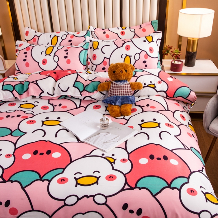 91家纺网 家纺一手货源 找家纺 乐居坊2021新款芦荟棉四件套 蜜桃乌龙