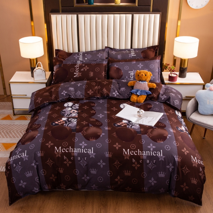 91家纺网 家纺一手货源 找家纺 乐居坊2021新款芦荟棉四件套 轻奢熊