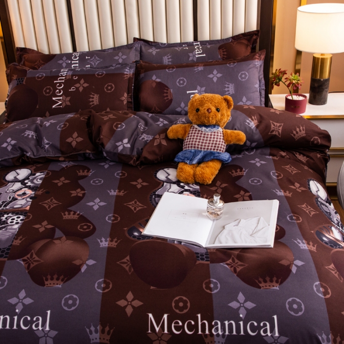 91家纺网 家纺一手货源 找家纺 乐居坊2021新款芦荟棉四件套 轻奢熊