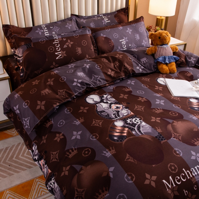 91家纺网 家纺一手货源 找家纺 乐居坊2021新款芦荟棉四件套 轻奢熊