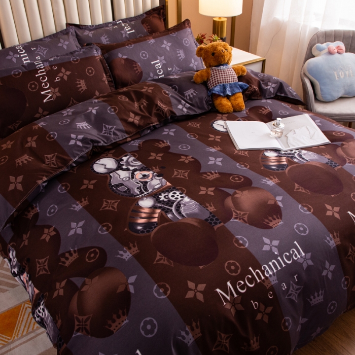 91家纺网 家纺一手货源 找家纺 乐居坊2021新款芦荟棉四件套 轻奢熊