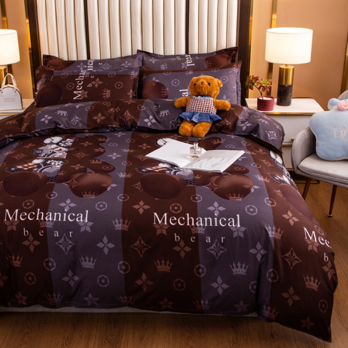 91家纺网 家纺一手货源 找家纺 乐居坊2021新款芦荟棉四件套 轻奢熊