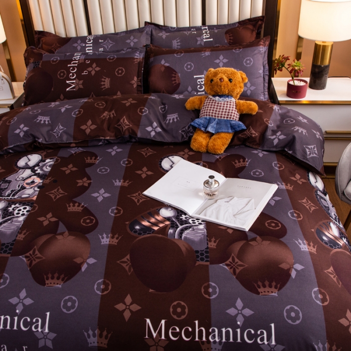 91家纺网 家纺一手货源 找家纺 乐居坊2021新款芦荟棉四件套 轻奢熊