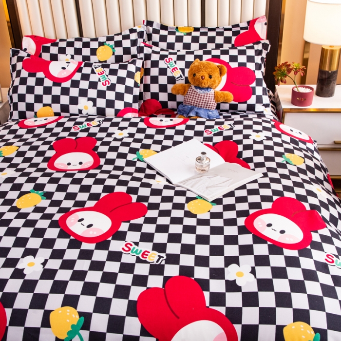 91家纺网 家纺一手货源 找家纺 乐居坊2021新款芦荟棉四件套 糖果芭比