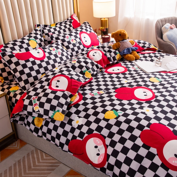 91家纺网 家纺一手货源 找家纺 乐居坊2021新款芦荟棉四件套 糖果芭比