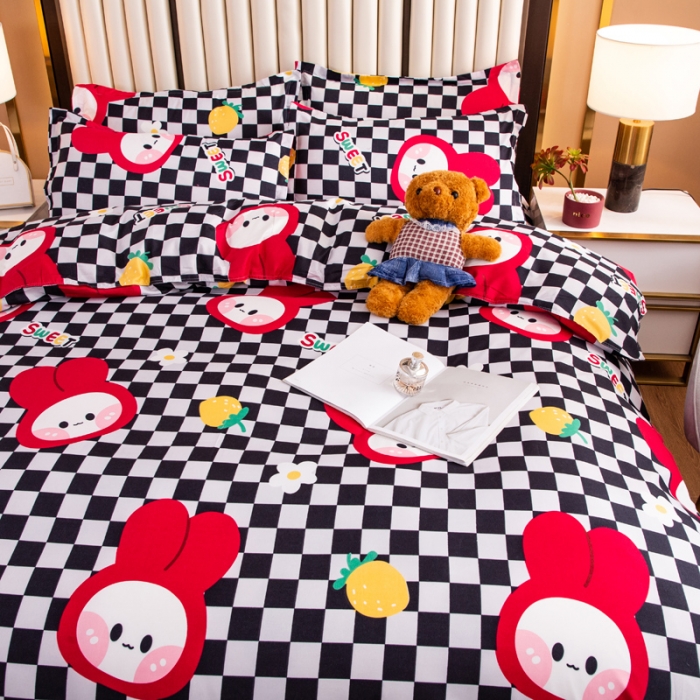 91家纺网 家纺一手货源 找家纺 乐居坊2021新款芦荟棉四件套 糖果芭比